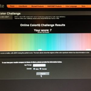 résultat test x-rite vision des couleurs