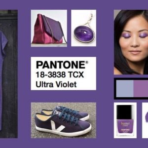 Mode et cosmétiques aux couleurs d'Ultra violet, couleur Pantone de l'année 2018