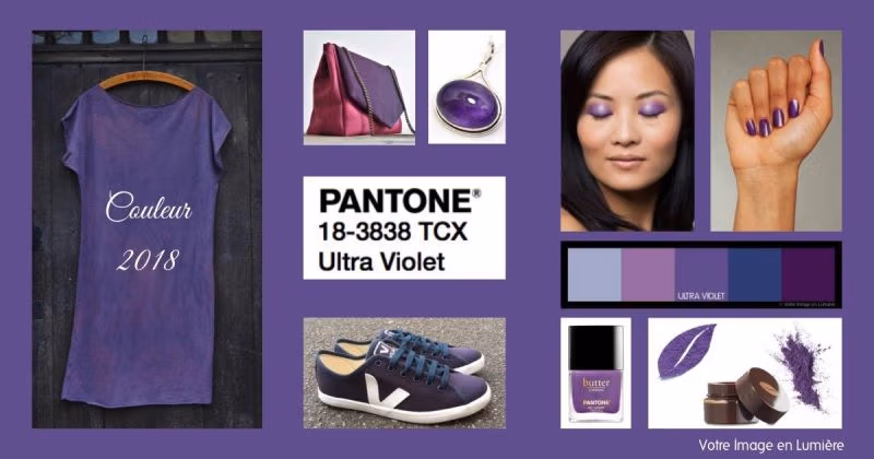 Mode et cosmétiques aux couleurs d'Ultra violet, couleur Pantone de l'année 2018