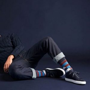 chaussettes écoresponsables Qnoop rayées pour homme
